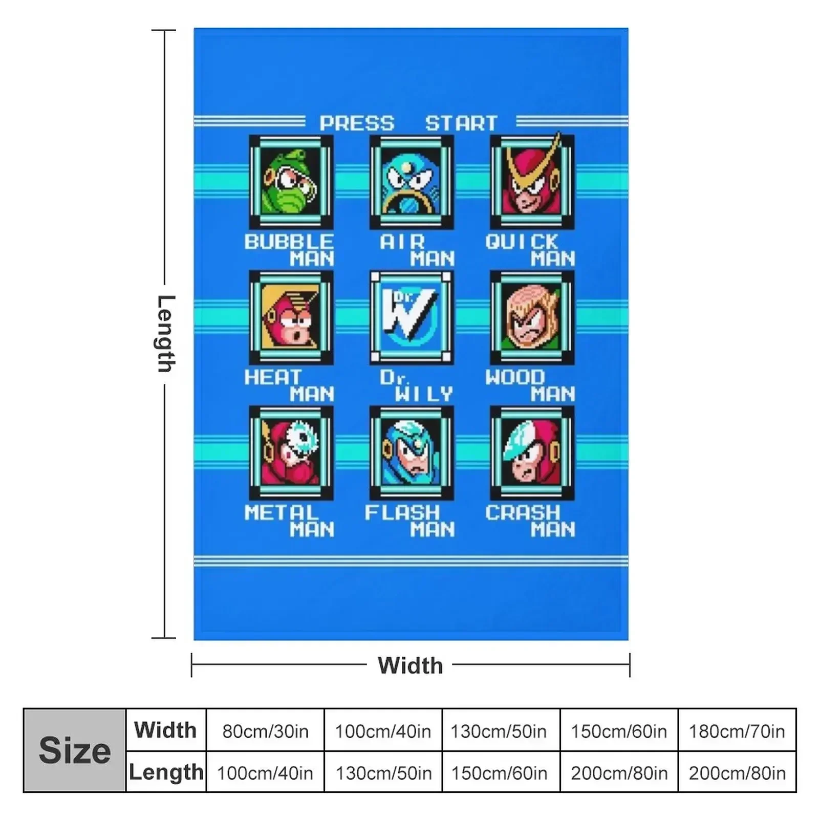 Megaman 2 stage select Throw Blanket For Sofa Thin Blankets For Baby Blankets