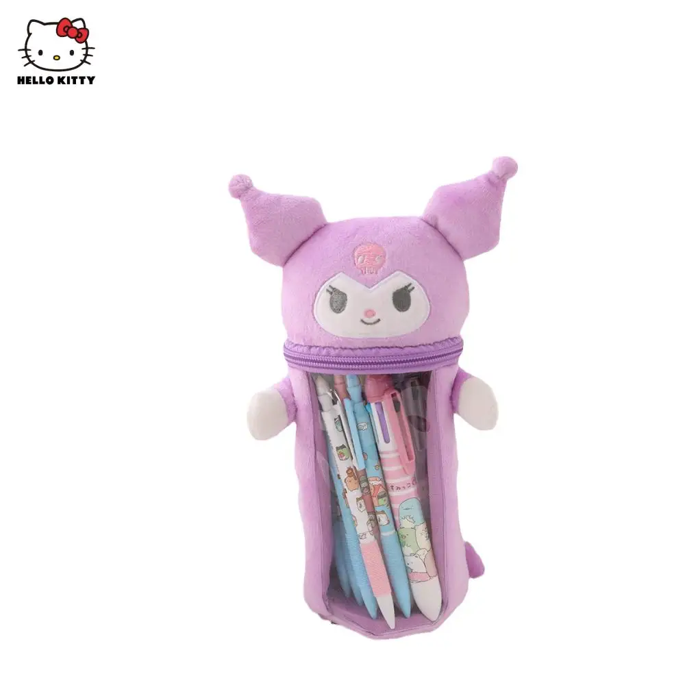 Kawaii Sanrios Accessories Hello Kittys Kuromi My Melody Cinnamoroll Cartoon Plush Toy Pencil Case Pen Holder Storage Bag Gift