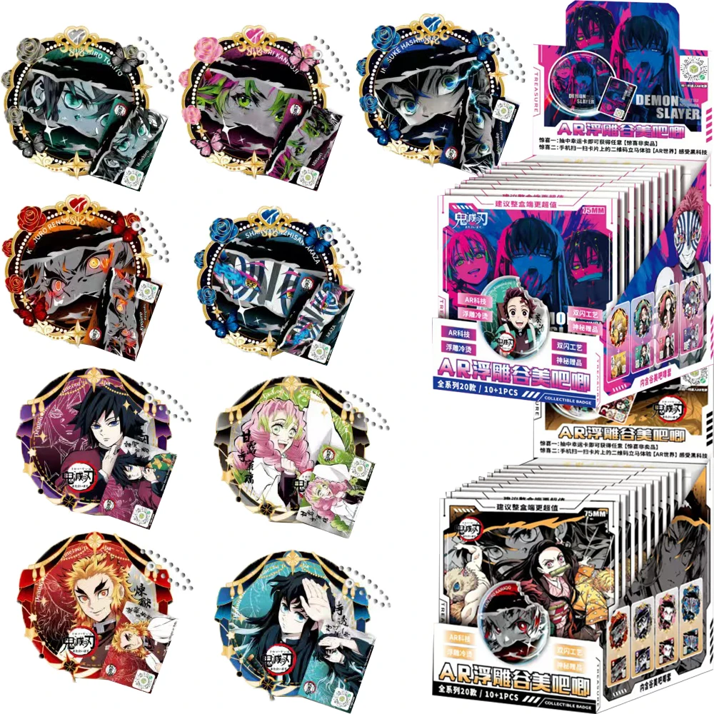 Demon Slayer Popular Classic Anime Characters Collection Cards Cartoon Cosplay Badge for Backpack Accessories Boys Girls Gifts