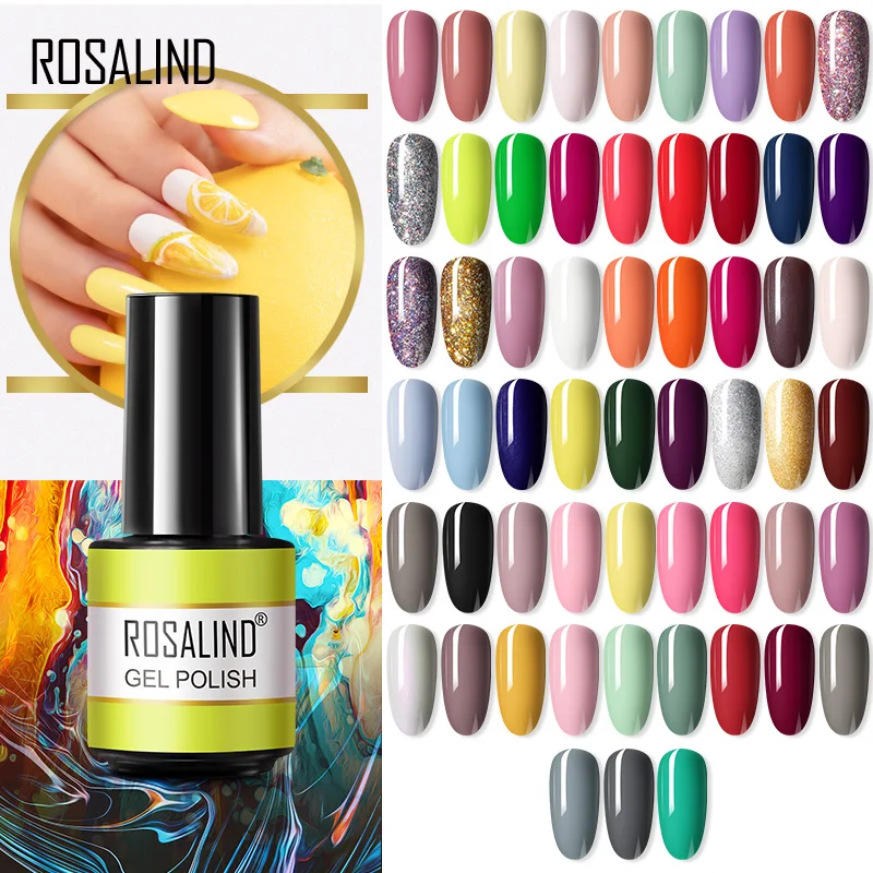 

ROSALIND Summer Colors Gel polish Nail Supplies Vernis Semi Permanent Base Top Soak Off UV/LED Lamp Hybrid Varnishes Nail Gel