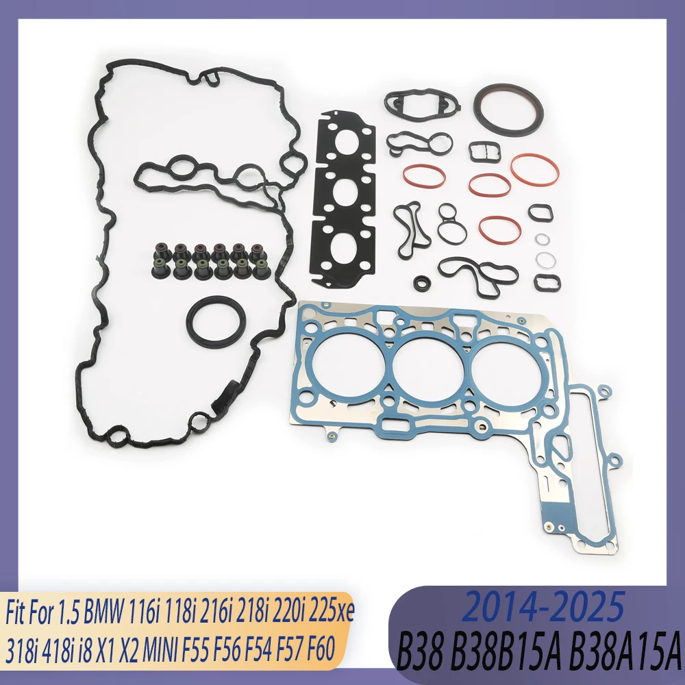 

Engine Part Cylinder Head Full Gasket Set Fit 1.5 L B38 Gas 14-25 For BMW 116i 118i 216i 218i 220i 225xe 318i 418i i8 X1 X2 MINI