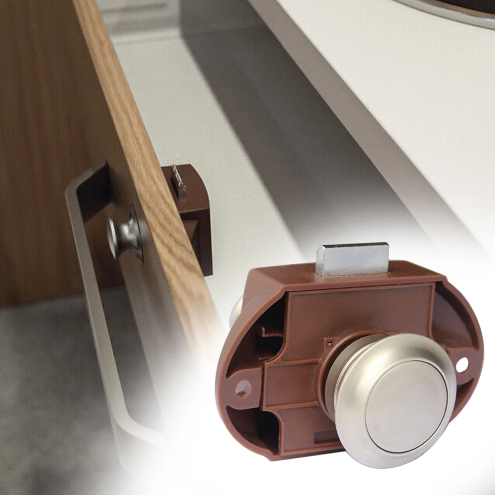 Cerradura de Zinc para muebles, cierre de botón pulsador de 15mm-20mm, carcasa de bloqueo ABS, apariencia hermosa, Color elegante