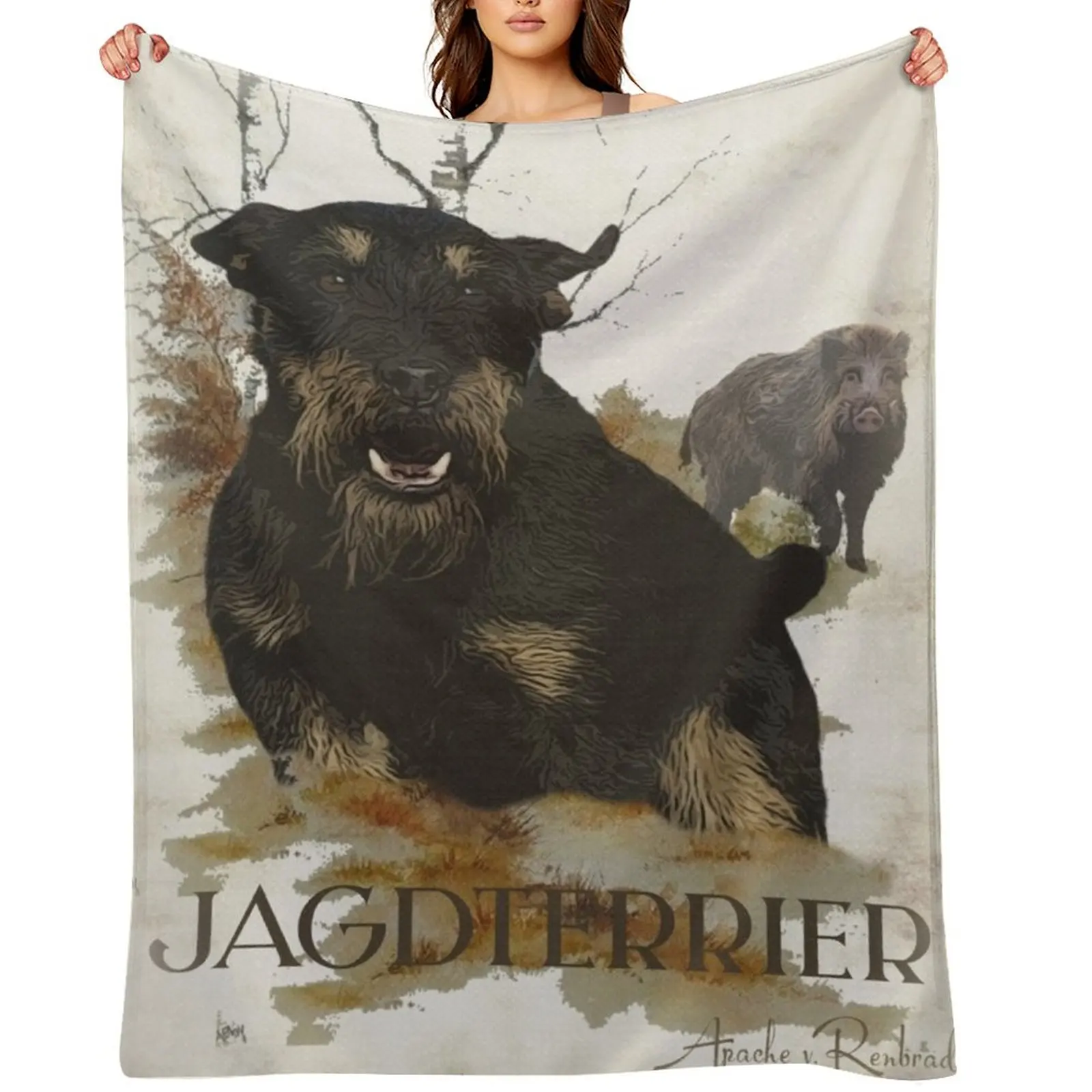 

Jagdterrier Apache, hunting boar Throw Blanket Sofa Quilt Soft Plaid Tourist Plush Blankets