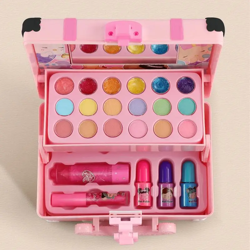 Kinder Make-up Kosmetik Spielen Box Prinzessin Make-up Mädchen Spielzeug Spielset Lippenstift Lidschatten Sicherheit Ungiftig Kinder Spielzeug für Mädchen