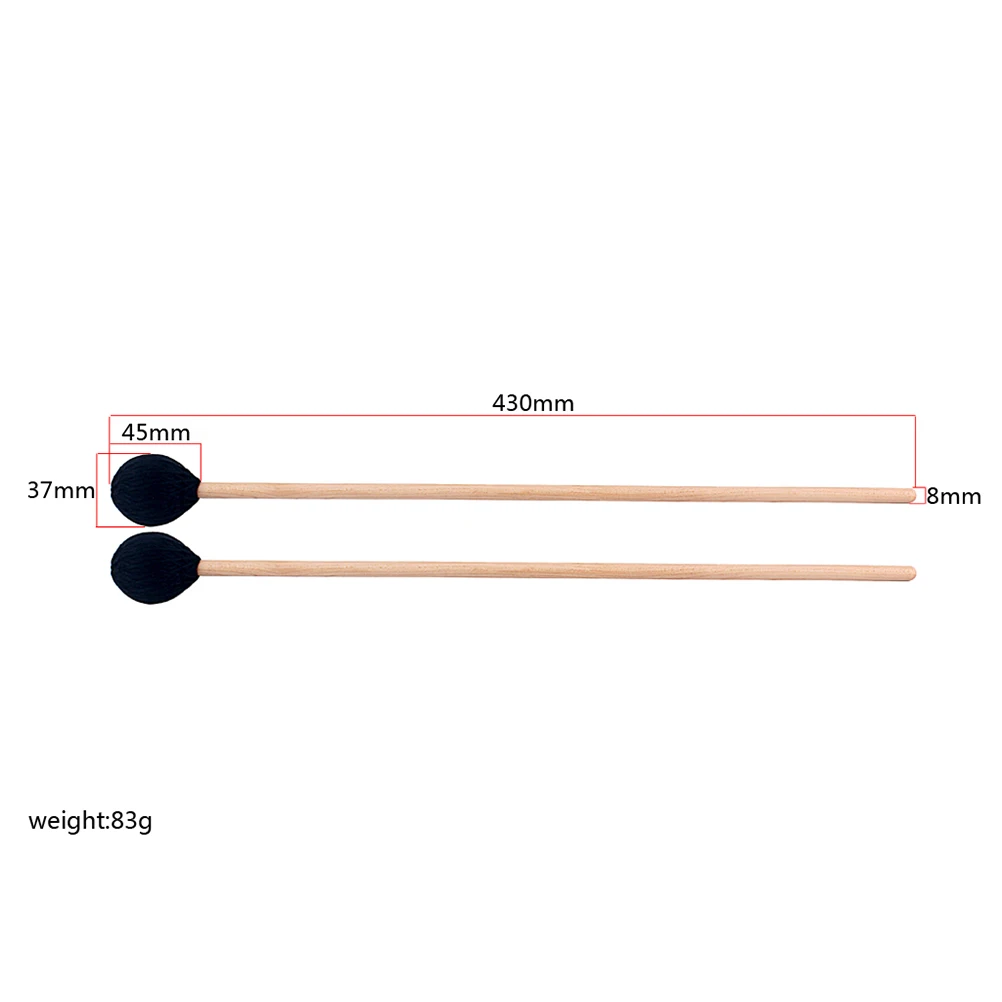 

2Pcs Wool Felt Drum Mallet Professional Bass Wooden Handle Percussion Instrument Accessories
