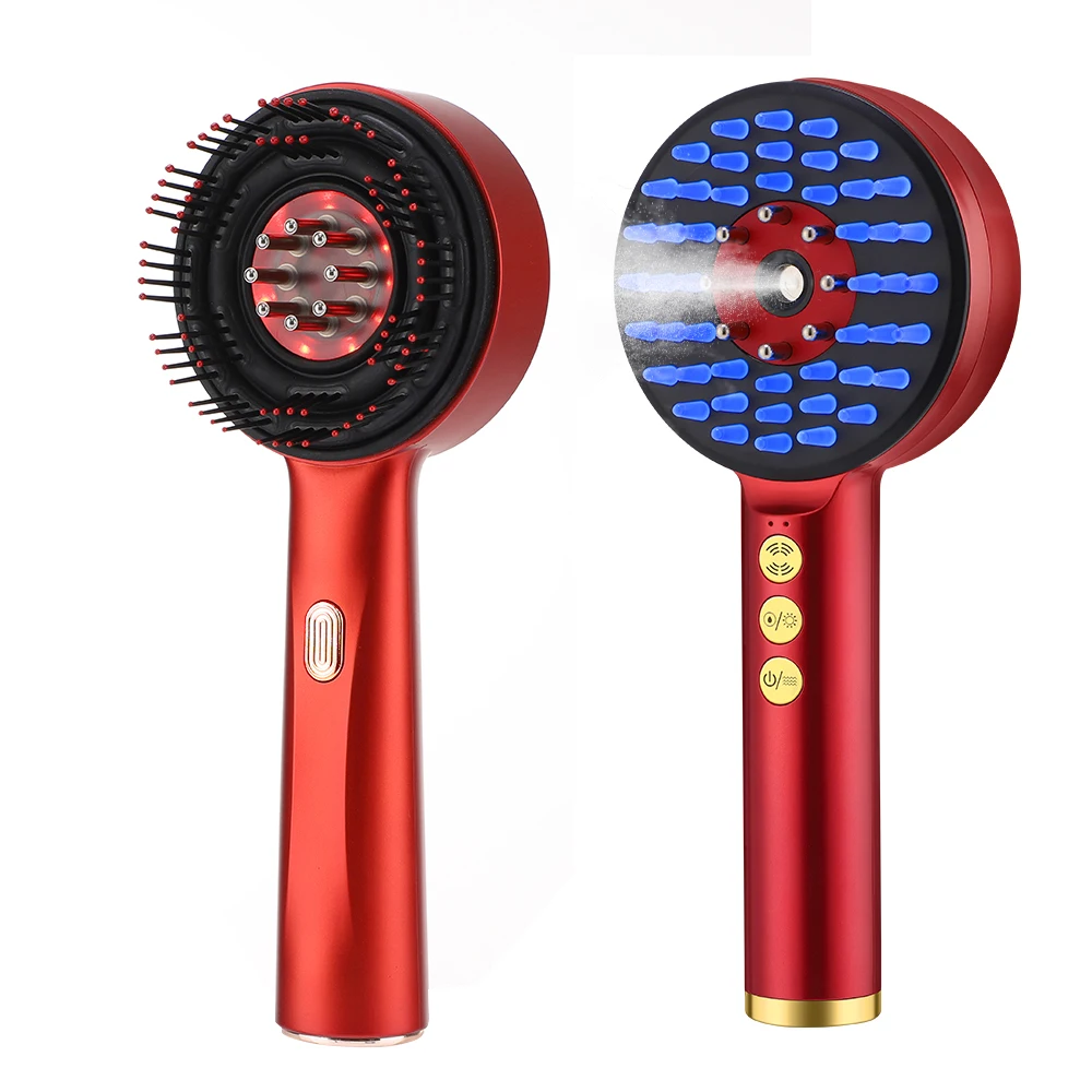 Electric Infrared Therapy Massage Comb Promote Hair Growth Kneading Head Massager Scalp Brush Essence Oil Applicator Scratching