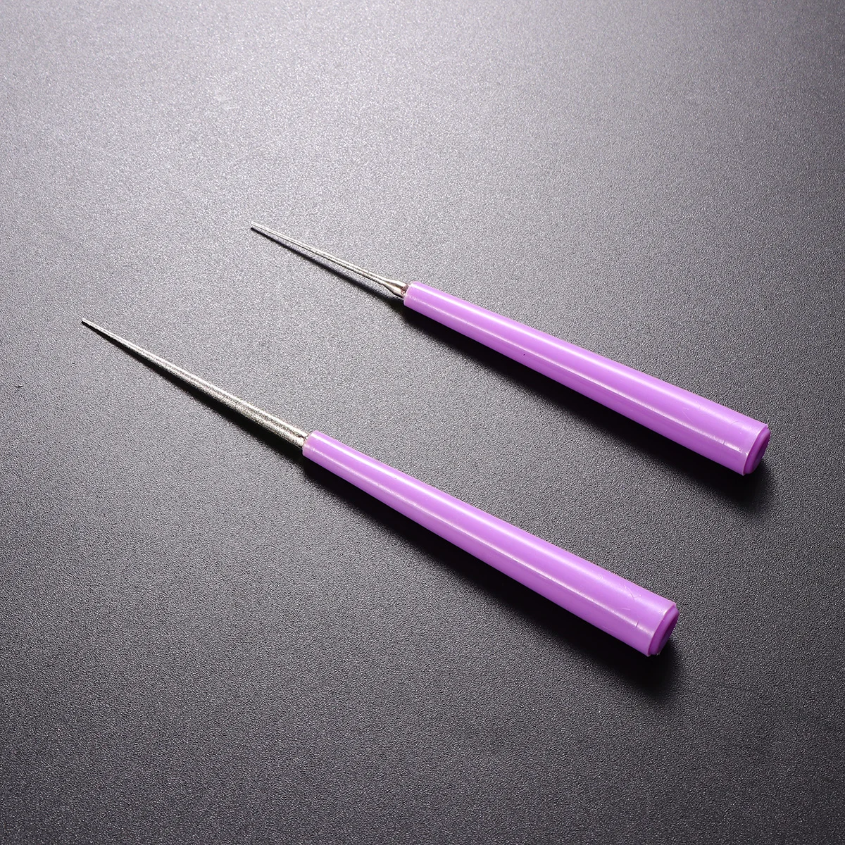 

2 Pcs Bead Hole Reamer Needle Opener Drill Puncher Pearl Beads Craft DIY Tools (Violet) hole opener bead reamer set