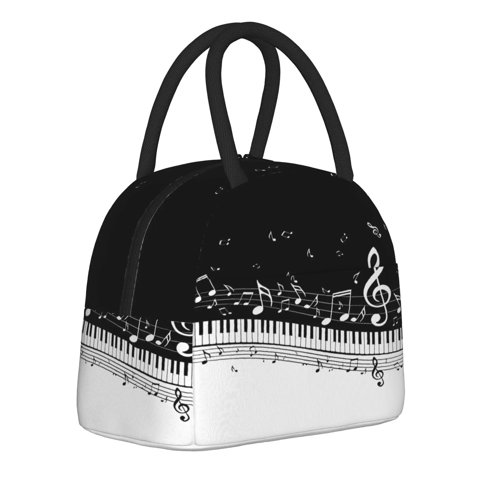 Music Piano Keyboard Insulated Lunch Bag High Capacity  Reusable Thermal Bag Tote Lunch Box Beach  Picnic Food Bag