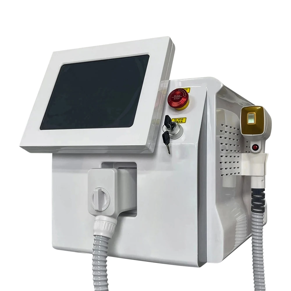 Depiladora Laser غير مؤلم دائم 3 الطول الموجي ديود آلة إزالة الشعر بالليزر 808NM نظام تبريد البلاتين الجليد