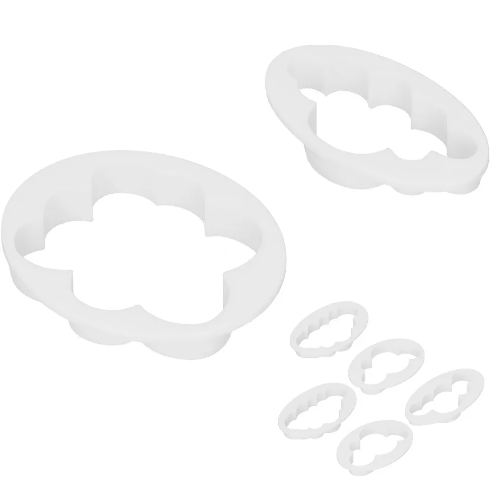 10pcs PP Clouds Cookie Cutter Raised Cutter Walls Clouds Shape Cookie Cutter Set Oval Outer Frames Cake Cutter Cake Decorating