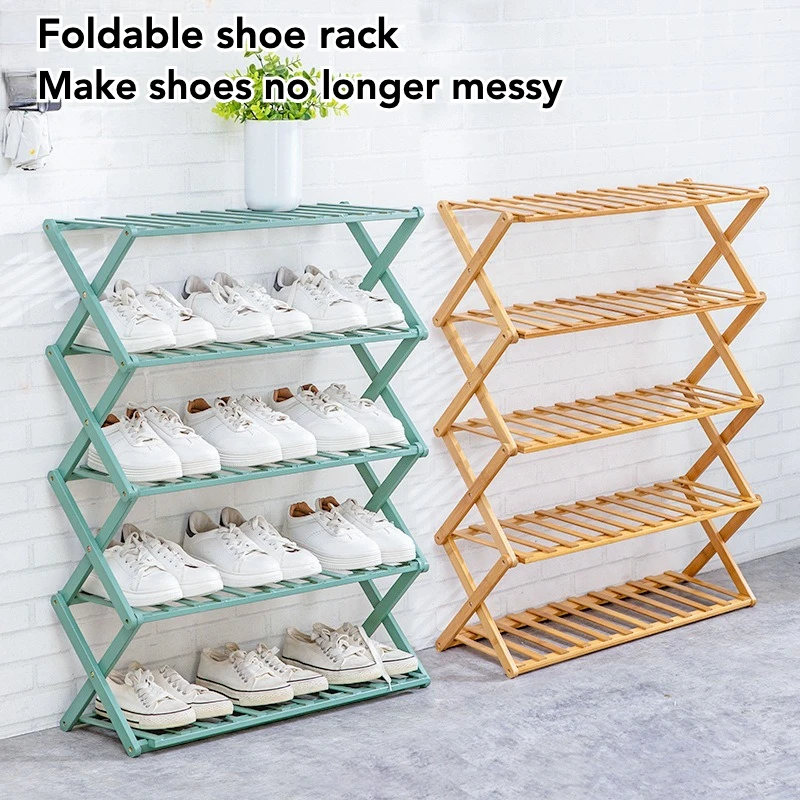 

Foldable Shoe Rack No Need To Install Shoe Cabinet Multi Layer Simple Shoe Rack Shoes Storage Home Furniture Bamboo Shoes Shelf