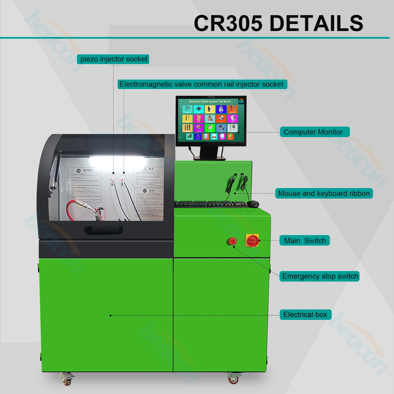 Common Rail Injector Test Bench CR305 Piezo & Solenoid Injector Tester with Coding Function