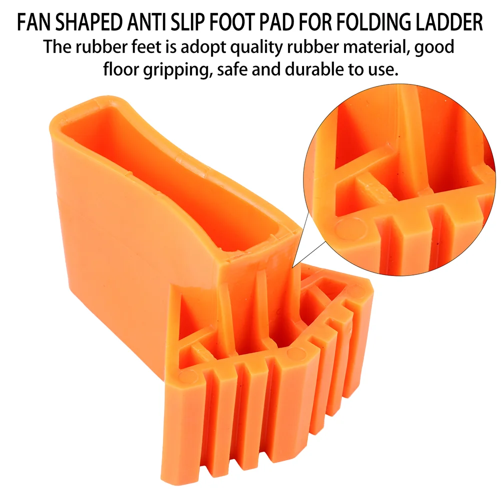 2 Pcs Ladder Foot Pad Folding Mat Feet Covers Rest Telescopic Floor 900X650X200CM Non-skid Pads Protector Orange