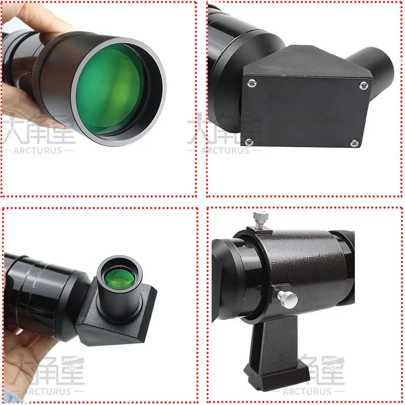 Imagem -02 - Metal Finderscope For Astronomy Telescope Crosshair e Bracket Scope Finder Angular Imagem Vertical e Não-invertida 9x50