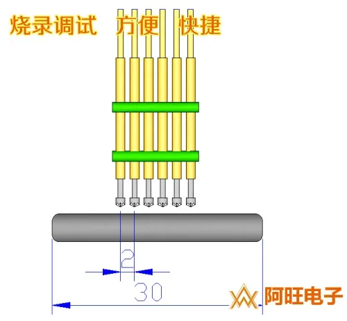 Fixture Debugging and Downloading of Burning Program Spring Needle Spacing 2.0mm 6P STM32 STC 6P Single Row