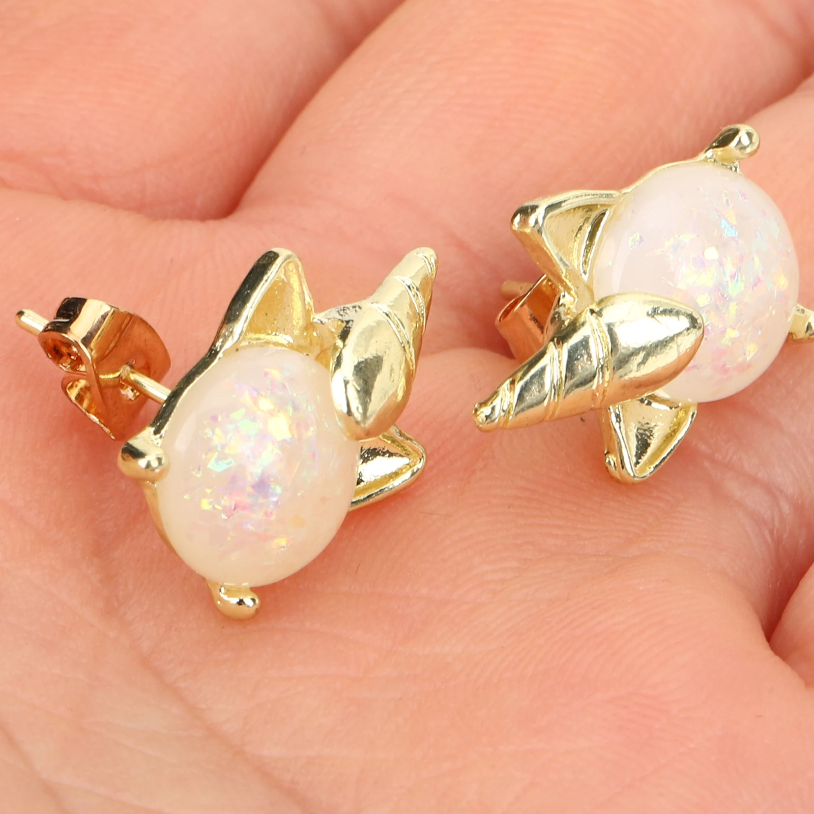 

Cartoon Ear Clips Rhinestone Clip On Earrings Play Jewelry Glitter Earring Clamp Dress Up