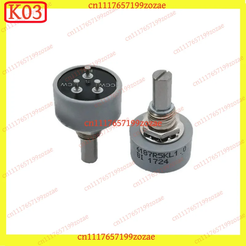 K03 1pcs 6187R Conductive Plastic Potentiometer 1K 2K 5K 10K R20K 360° Rotation Spare Accessories For Signal Adjusting Device