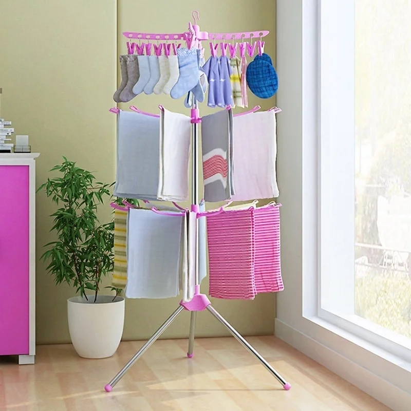 

Clothe Drying Rack Baby Diaper Rack Stainless Steel Towel Rack Folding Balcony Windproof Drying Rack