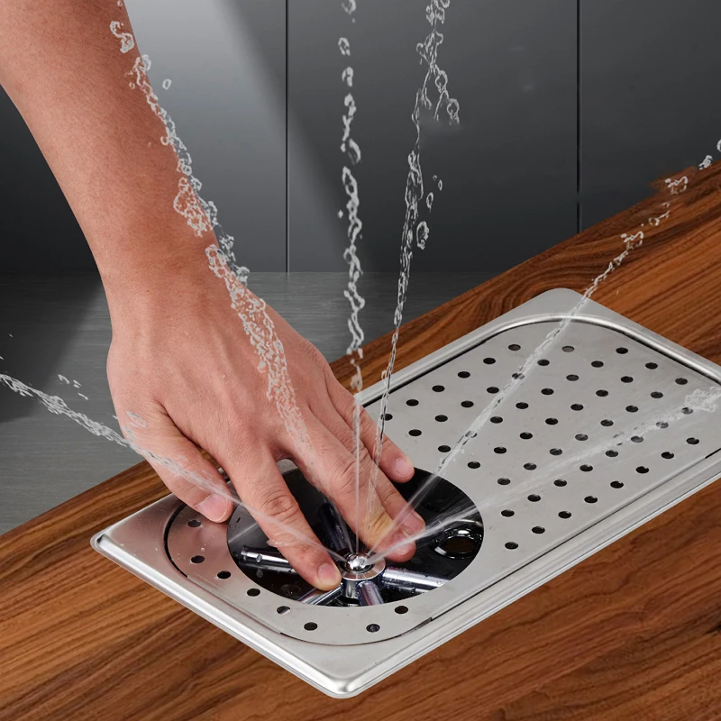 Glass Rinser Stainless Steel Drain and Drip Tray Embedded High Pressure Flusher Cup Washer for Bar Pub Restaurant Coffee Shop