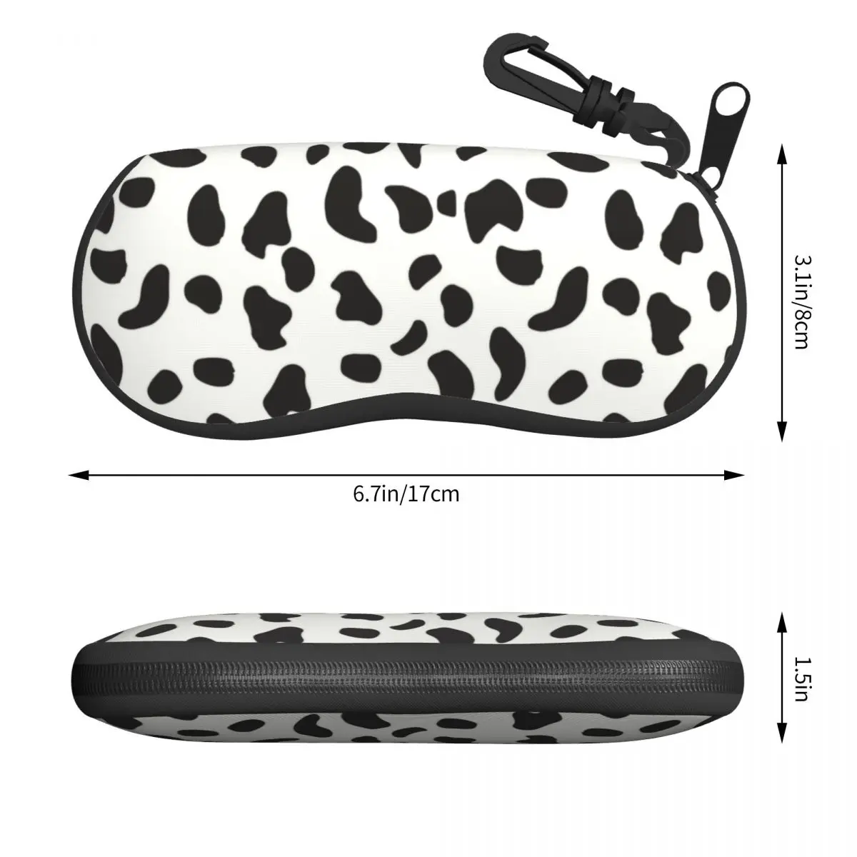 Dalmatian Spots Design Shell Eyeglasses Protector Cases Sunglass Case Polka Dot Leopard Carriage Plum Pudding Dog Glasses Bag