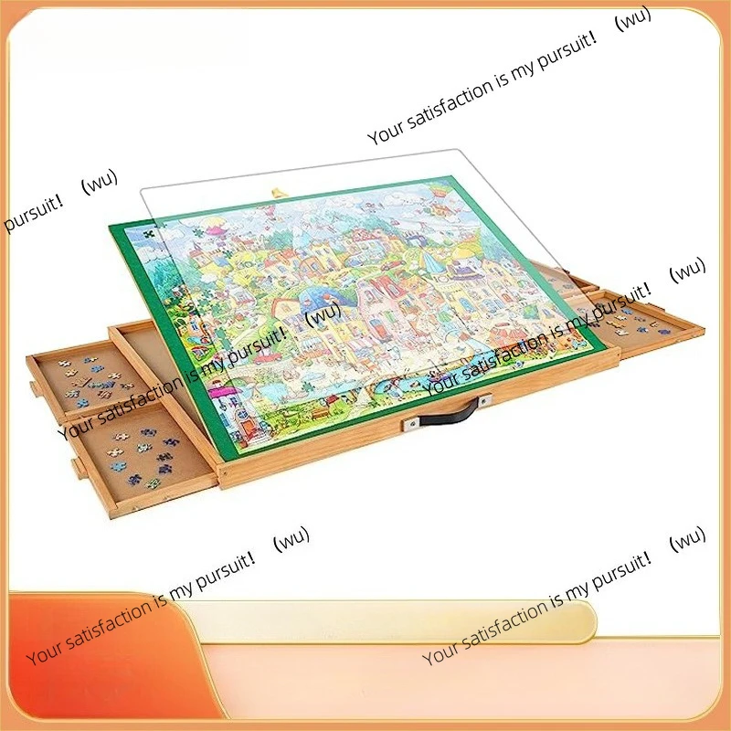 1000 pieces adult children's wooden four-draw puzzle board, 1500 pieces solid wood puzzle table - view 2