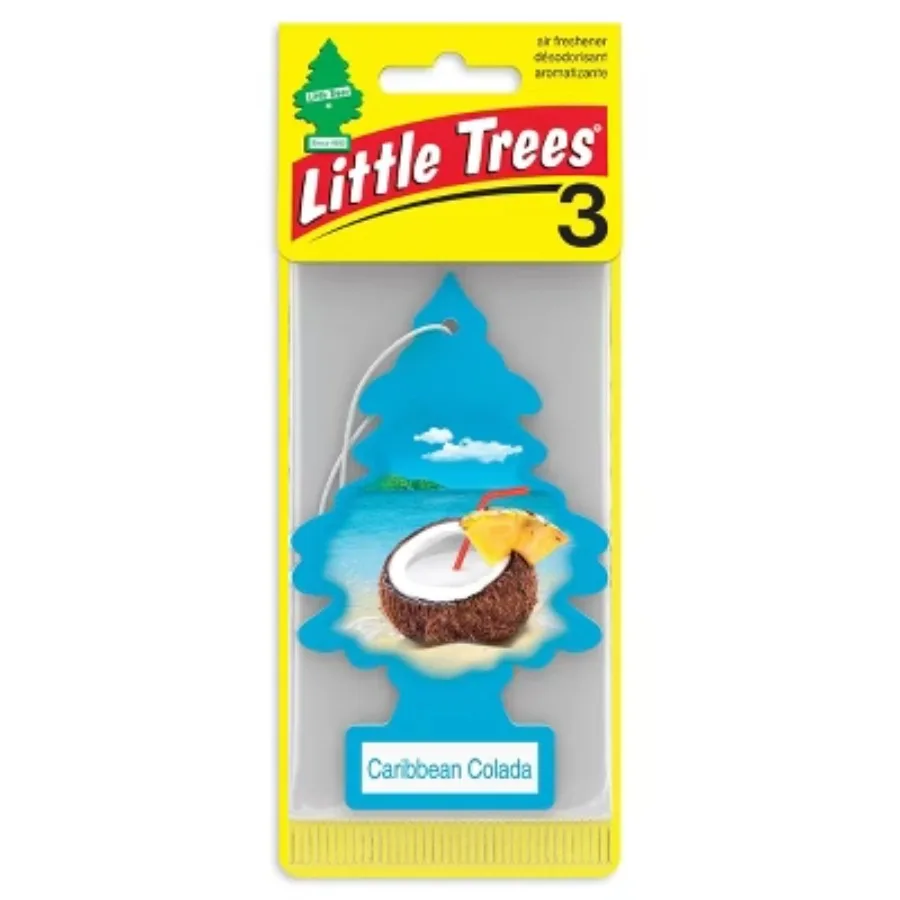 3pk Caribbean Colada Air Fresheners, Refreshing Scent Fresheners for Vehicle and Household Interior Use