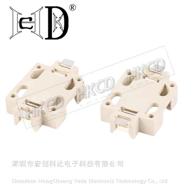 10pcs CR2032 White Gold-plated Tin-Plated Button Battery Holder For CR2025 BS-6 SMD Button Battery Holder Socket Case Accessorie