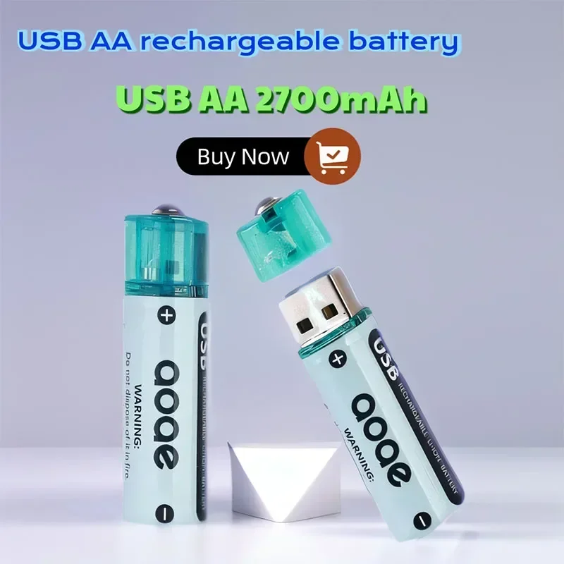 

2024 New USB AA 1.5V battery USB rechargeable lithium ion battery 2700mAh AA Li-Ion battery for Remote Control Toy light Batery