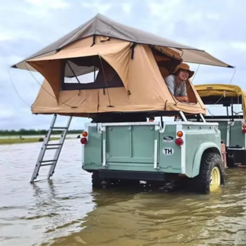 

Двухслойная палатка на крышу автомобиля для пикапа, размер 140, из водонепроницаемой брезентовой ткани, всесезонная