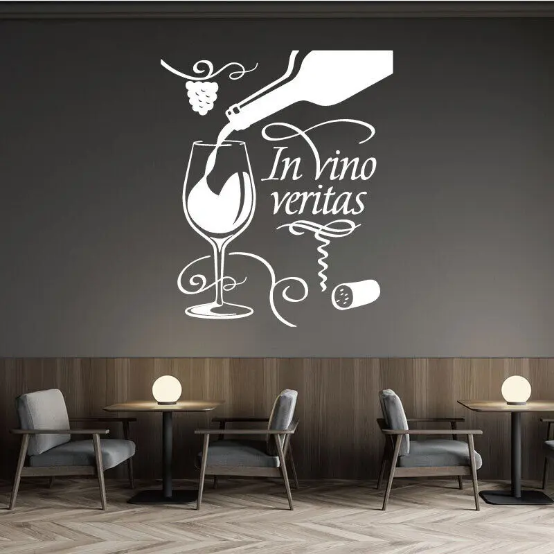 Vintage Vinyl Wall Sticker Western Restaurant Showcase Dress Up Home Living Room Kitchen Cabinet Wine Cellar Vinyl Decal C18