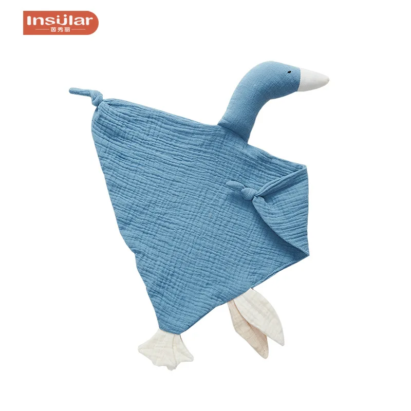 

Baby Soothe Appease Towel Baby Goose Security Blanket Soft Organic Cotton Muslin Loveys for Babies Boys Girls Newborn Comforter