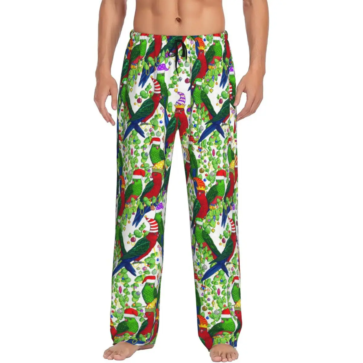 

Custom Print Parrot Bird Pajama Pants Men Cute Parrot Sleep Sleepwear Bottoms with Pockets