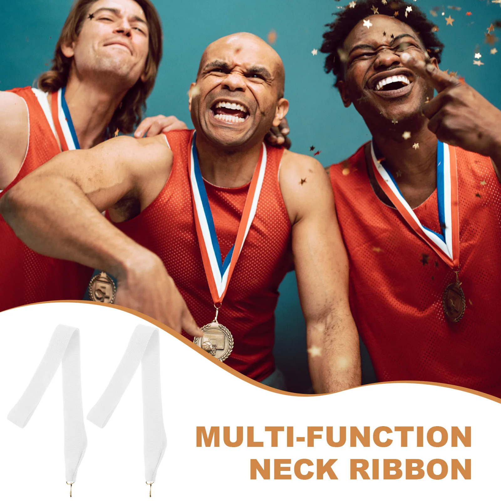 

10pcs Medal Ribbons Award Lanyards Sports Meeting Polyester Multi-function Neck Ribbon Straps For Medals Competition