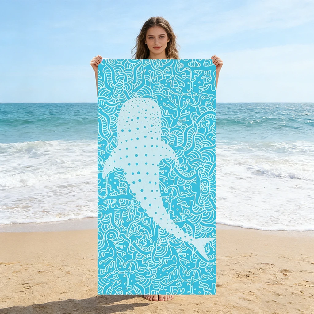 Whale Elements Beach Towel Quick-drying Super Absorbent Suitable for Swimming Beach Vacation Pool Gym Summer Gift for Friends