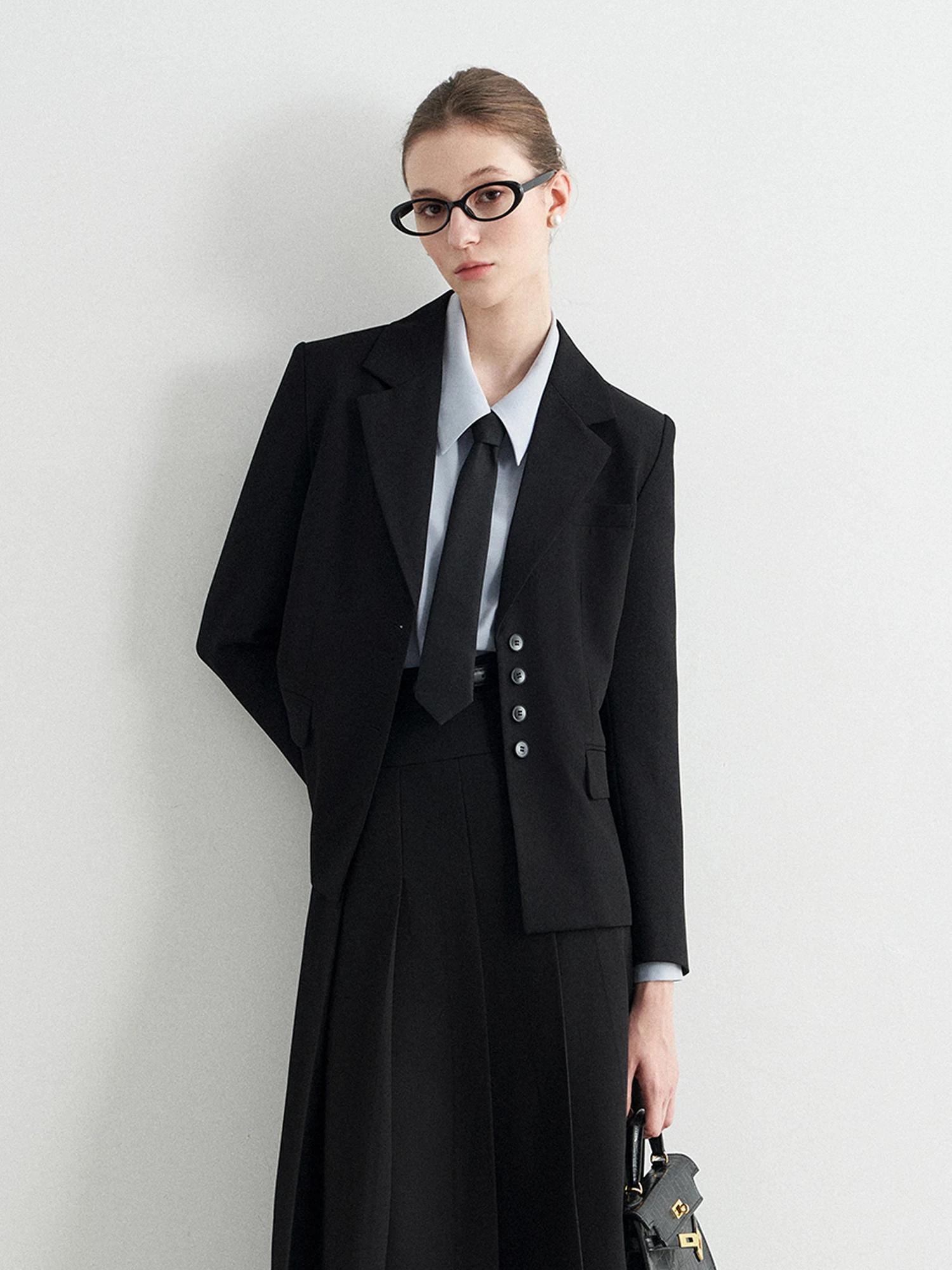 

USEEN Bla Suit Women's Ele Formal Outfit Student Teacher Qualin Interview High-End Suit Skirt Set