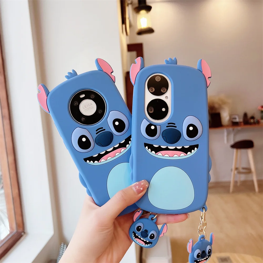 

3D Cartoon Stitch Anti Fall Phone Case For Oppo Reno 2 Z 4Z 5 Pro 5K Find X2 X3 Lite With Pendant Soft Silicone Shockproof Cover