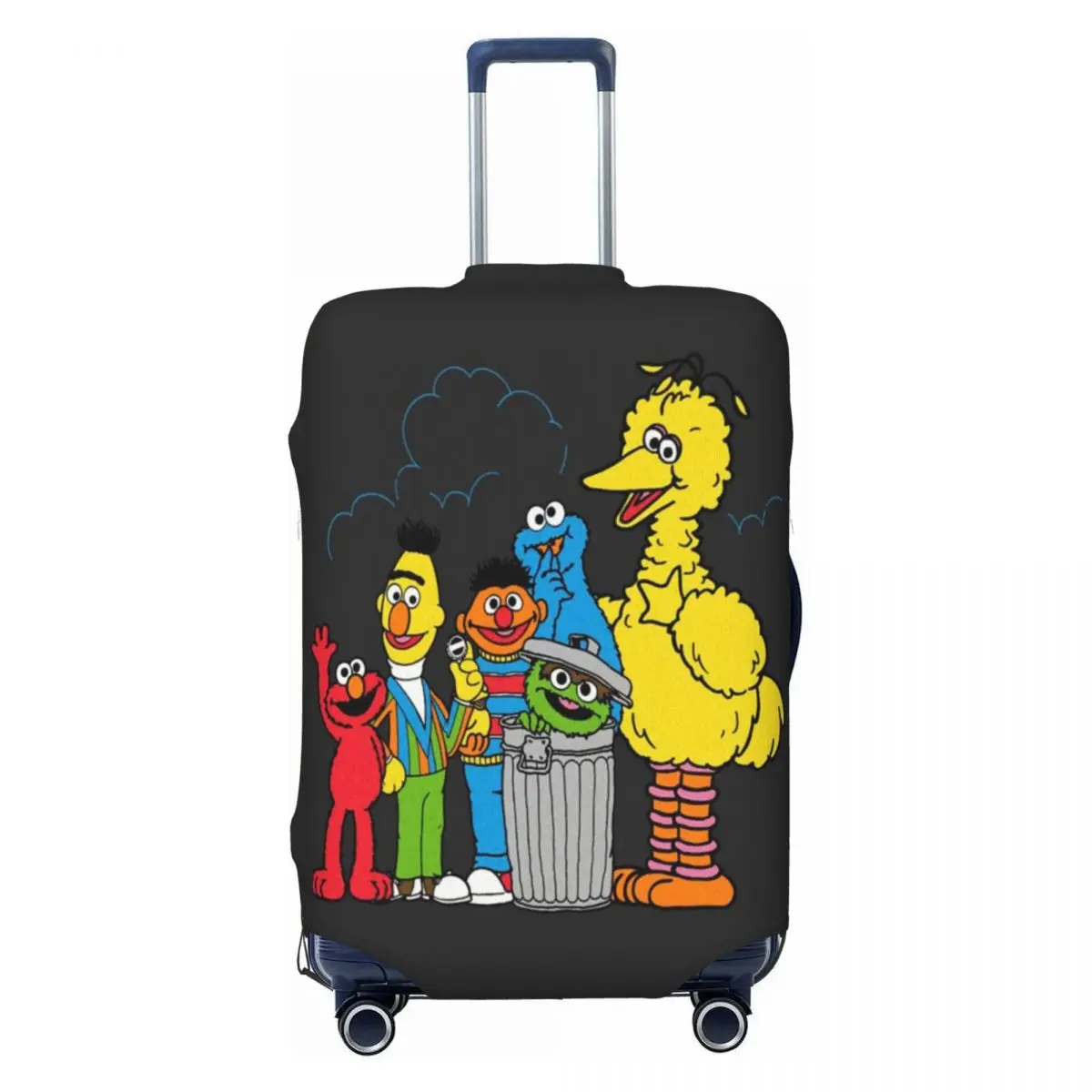 

Custom Cookie Monster Television Programs Travel Luggage Cover Dust Proof Suitcase Cover Protector Fit 18-32 Inch
