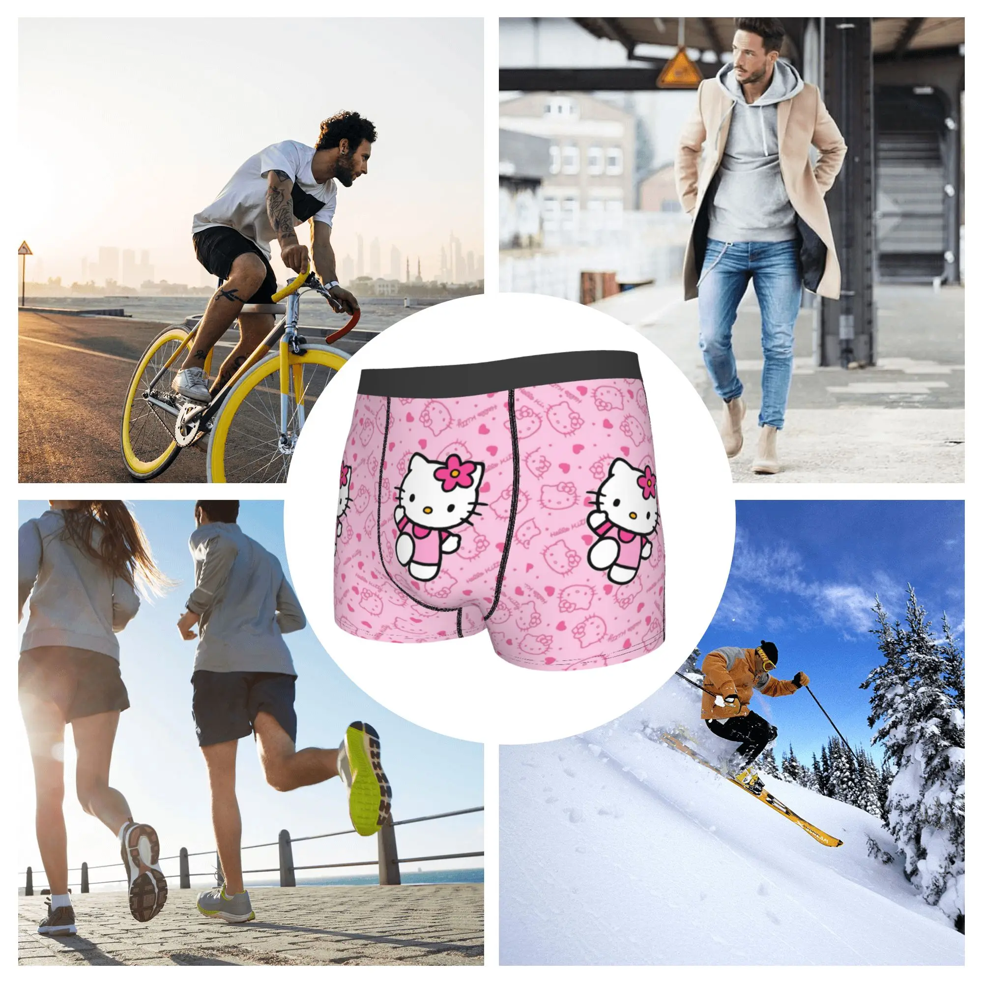 Girls Kitten Underwear Male Printed Pink Kawaii Cartoon Boxer Briefs Shorts Panties Breathable Underpants - view 6