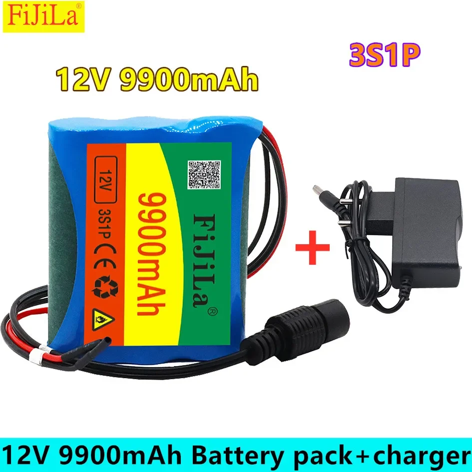 

100% Nieuwe 12 V 9900 Mah 3S1P Batterie Au Lithium 18650 Pack Bescherming Conseil Oplaadbare 1A Chargeur