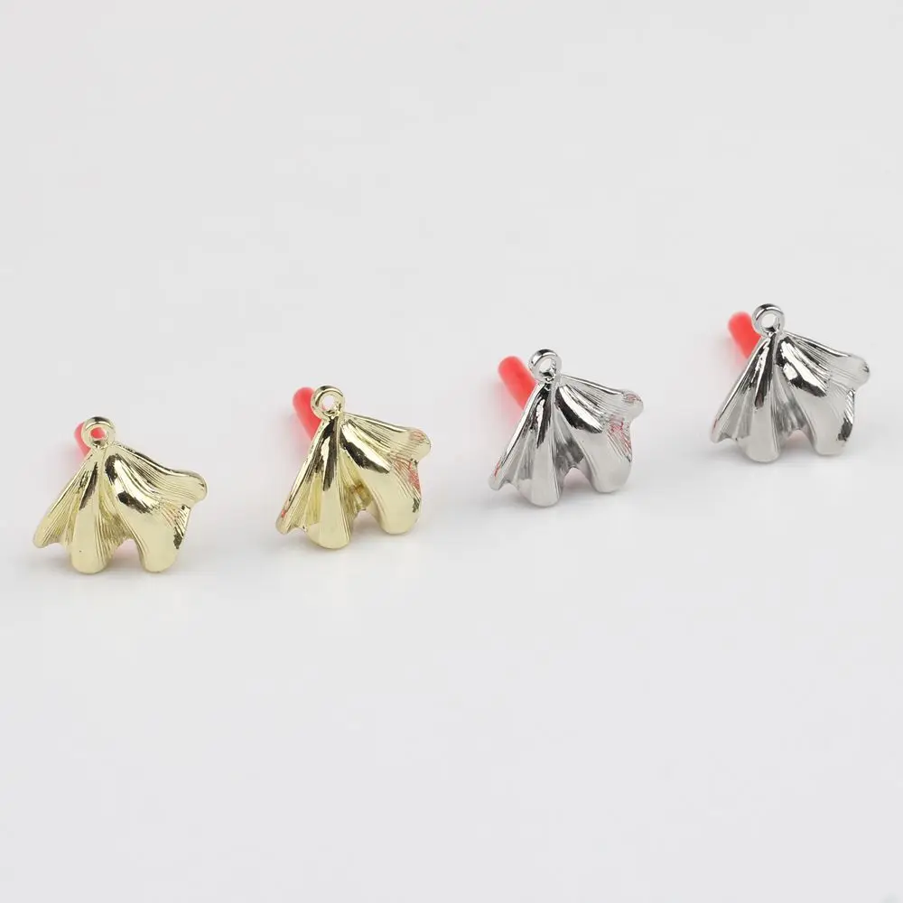 100pcs Handmade Leaf Stud Earrings Connectors Golden Color  Black Earrings Base Earring Settings Diy Jewelry Making Accessories