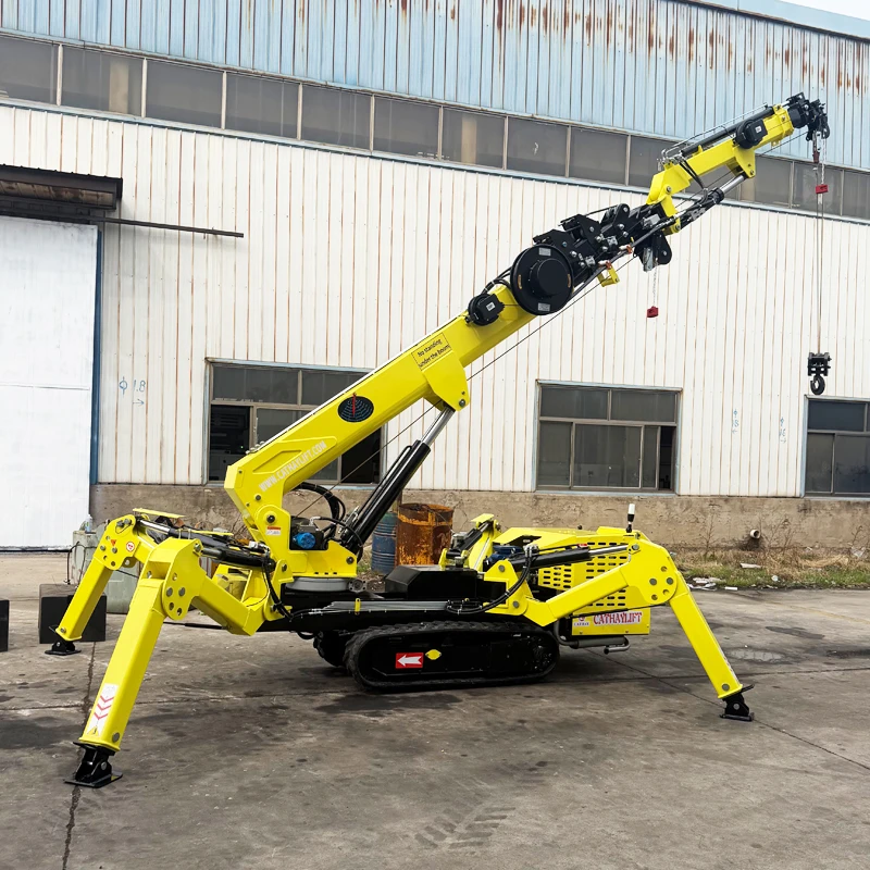 Used CATHAYLIFT Small Dual Power Mobile Spider Crane with CE Certificate 2-Year Warranty Indoor Construction Workshop Use