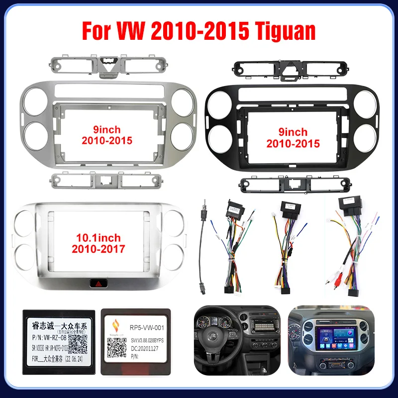 

9/10.1 inch Car Radio Stereo Android GPS Multimedia Radio Fascia Panel Dashboard Frame Kit For VW Tiguan 2010-2015