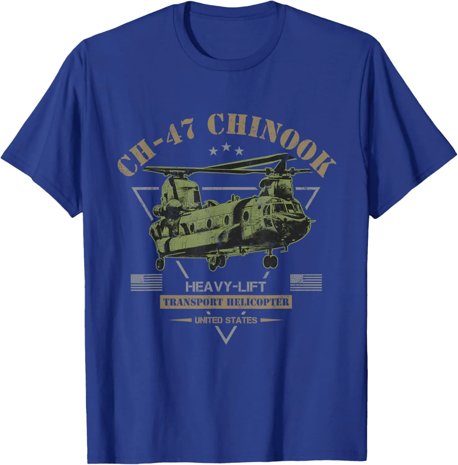 CH-47 Chinook Helicopter T-Shirt 100% Cotton O-Neck Short Sleeve Summer Casual Mens T-shirt Streetwear