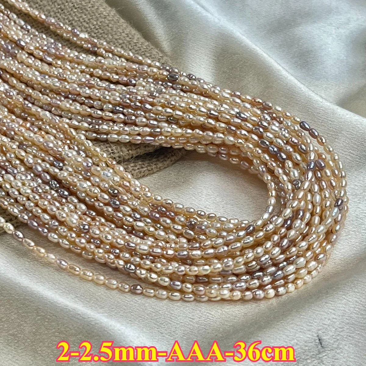 

2-2.5mm AAA Natural Freshwater Pearl Mixed Candy Color Rice Spacer Bead Jewelry Make DIY Necklace Bracelet Women Gift Wedding