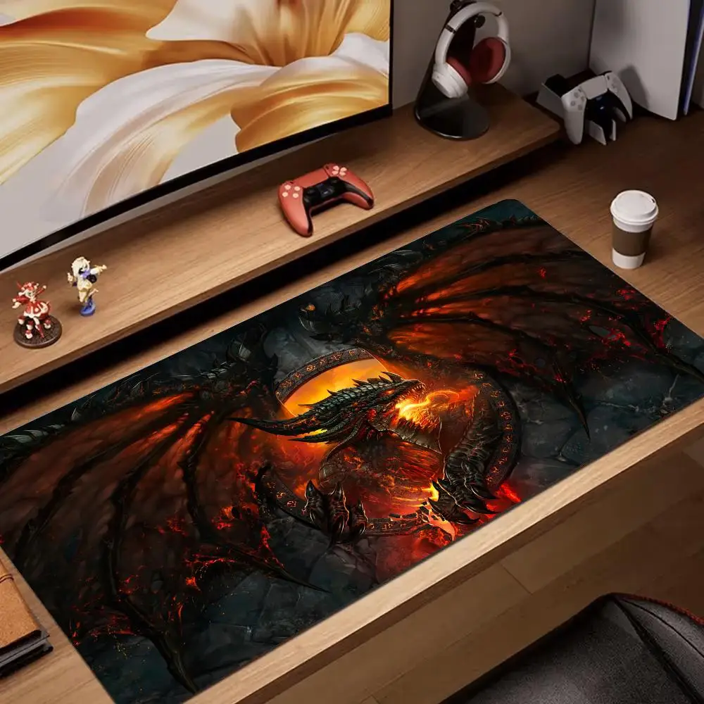 Magical Giant Fire-Breathing Dragon Mouse Pad Desk Mat XXL Gaming Mat Gamer PC Accessories Keypad Expansion Pad Rubber Anti-Slip
