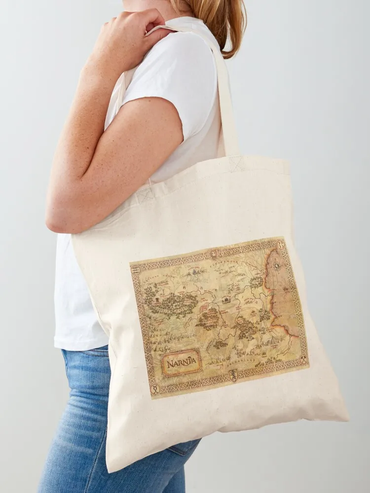 

Map of Narnia Tote Bag shopping cart bags tote bag women foldable reusable bag Handbags women