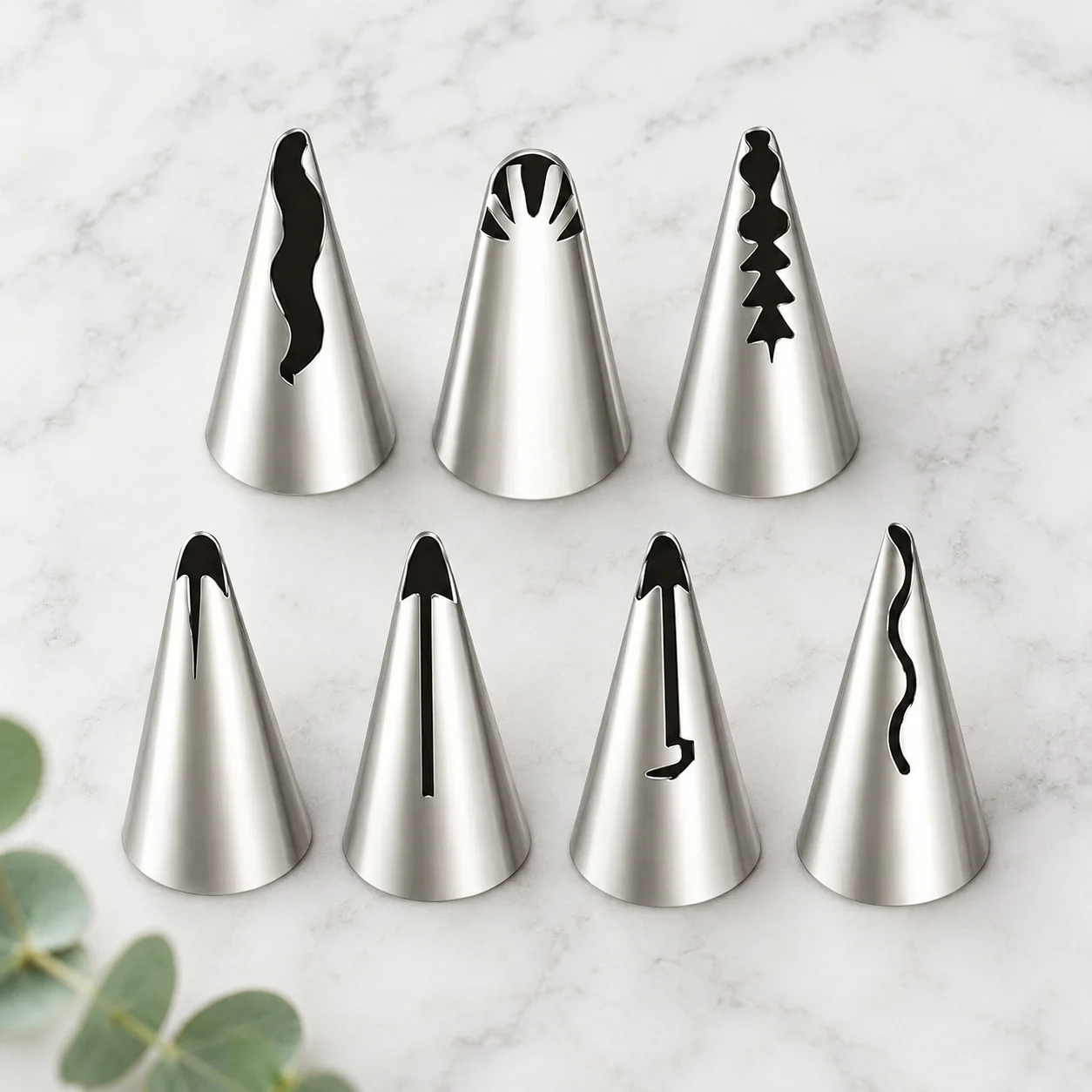 7PCS Korean Piping Tips Set Stainless Steel Flower Petal Nozzles for Buttercream Cake Decorating Home Pastry Baking Tools