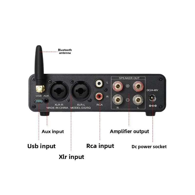 D325q audiophile-grade multifunctional bluetooth digital hi-fi high-power tpa3255 home audio amplifier with remote control