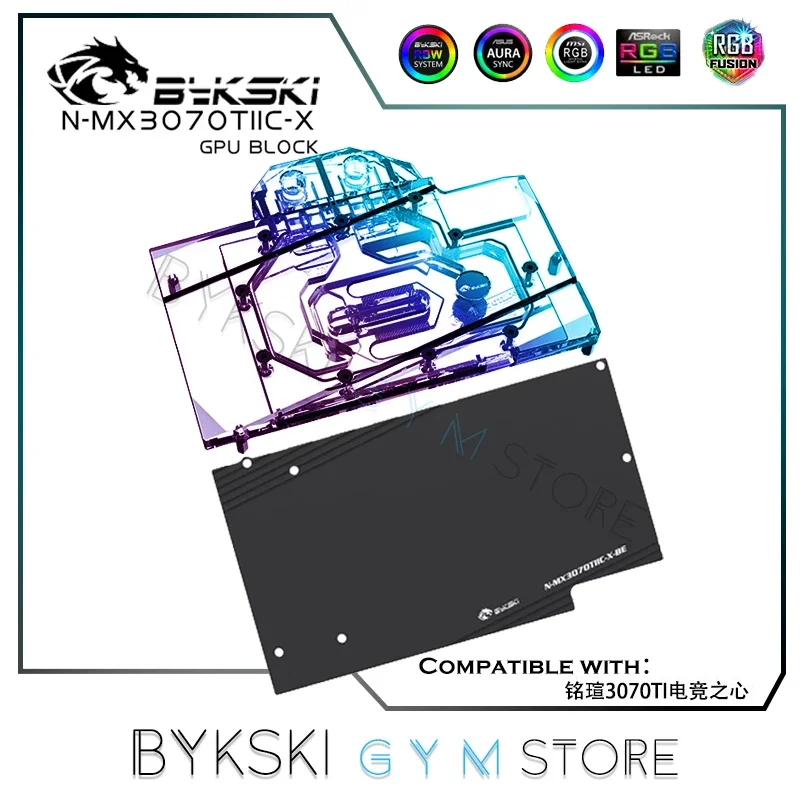 

Bykski Graphics Card Watercooler For Maxsun RTX 3070 TI Esports Heart GPU Water Block, 5V 3Pin ARGB AURA SYNC, N-MX3070TIIC-X