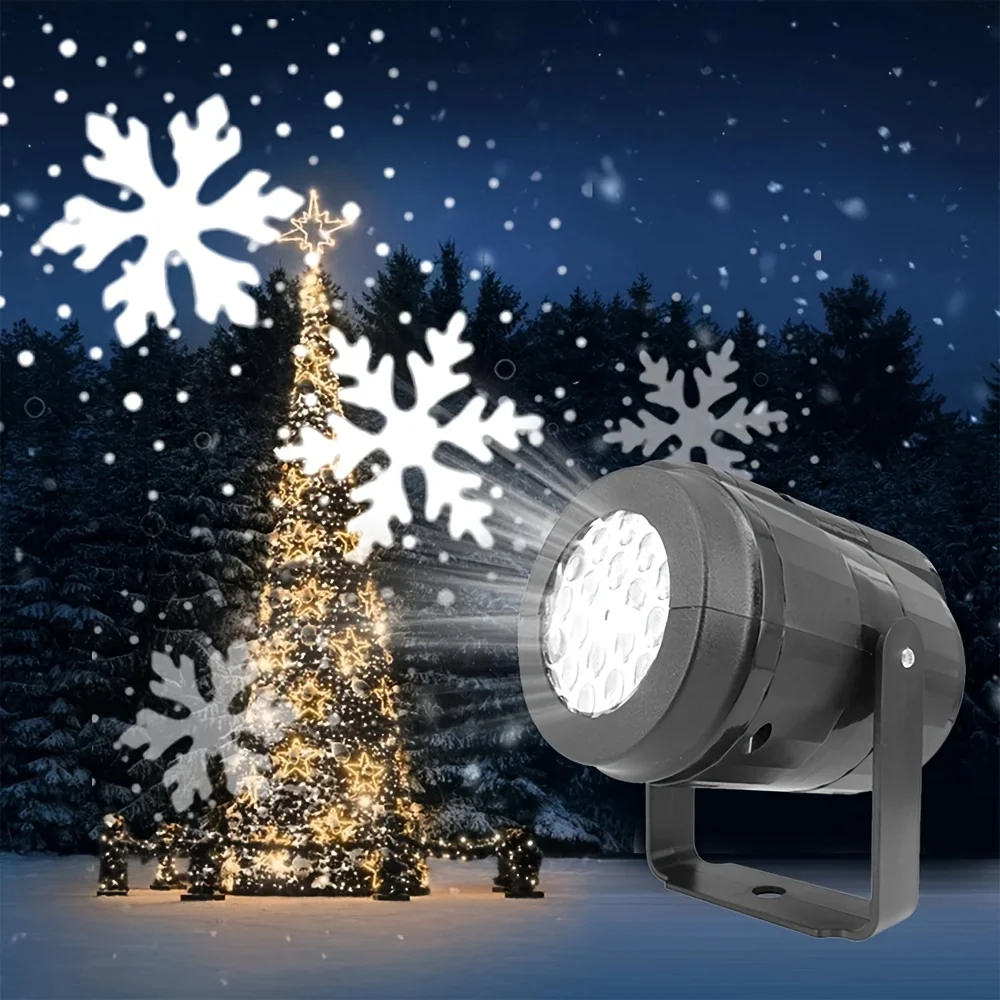 LED Rotating Snowflake Projector Suitable for Christmas - Dynamic Snowflake Projection for Holiday Party Decorations Christmas